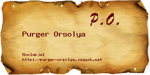 Purger Orsolya névjegykártya